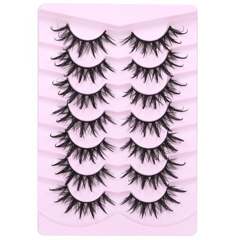 EYDEVRO Manga Lashes Wet Look Thai Style Anime Cosplay False Eyelashes 18mm Spiky Thick Dramatic Doll Lashes Japanese Korean Lashes 7 Pairs
