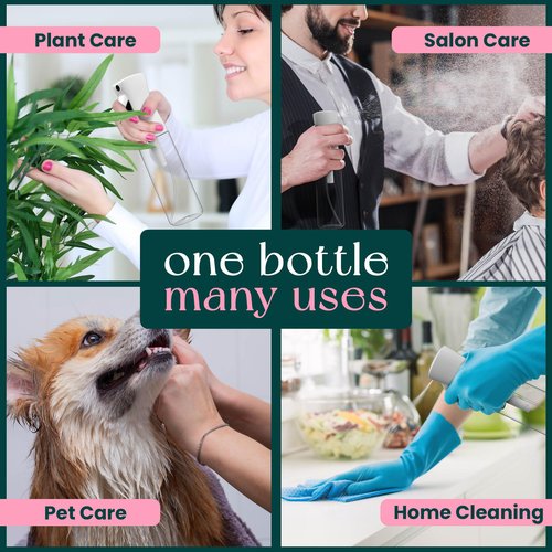 BeautifyBeauties Hair Spray Bottle – Ultra Fine Continuous Water Mister for Hairstyling, Cleaning, Plants, Misting & Skin Care (Clear, 10.2 Ounces)