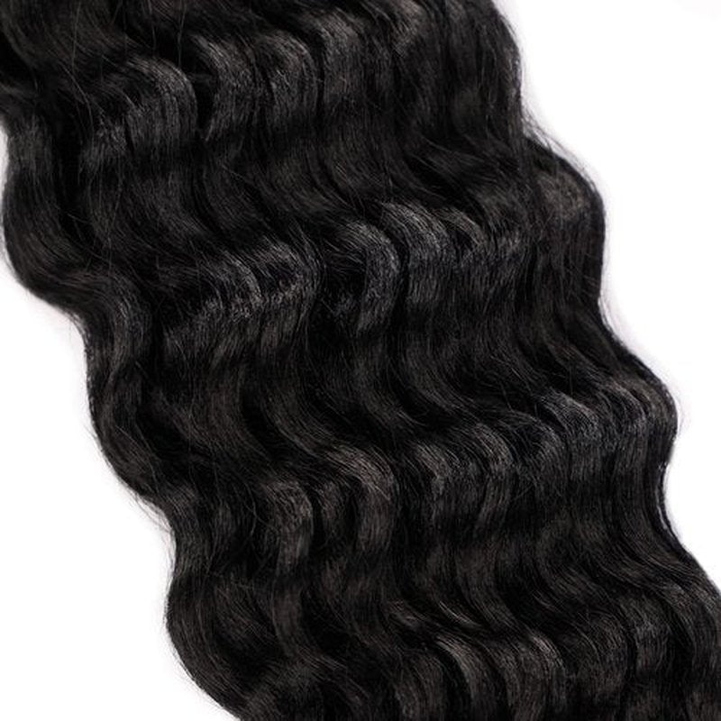 MAYSA Ocean Wave Crochet Hair Extensions,14in Curly Braiding Crochet Hair,8Packs Soft Synthetic Natural Black Crochet Hair Extensions for Black Women #1B