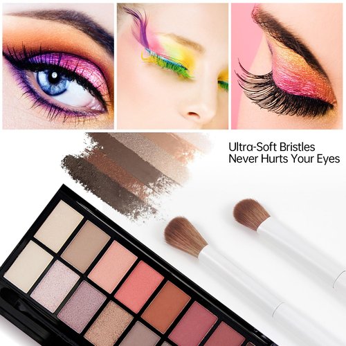 Eye Makeup Brush Set, 6 Pcs Professional Blending Eyeshadow Makeup Brushes for Concealer Eyebrows Eyeliner, Soft Hairs & Wood Handle… (white 6pcs)