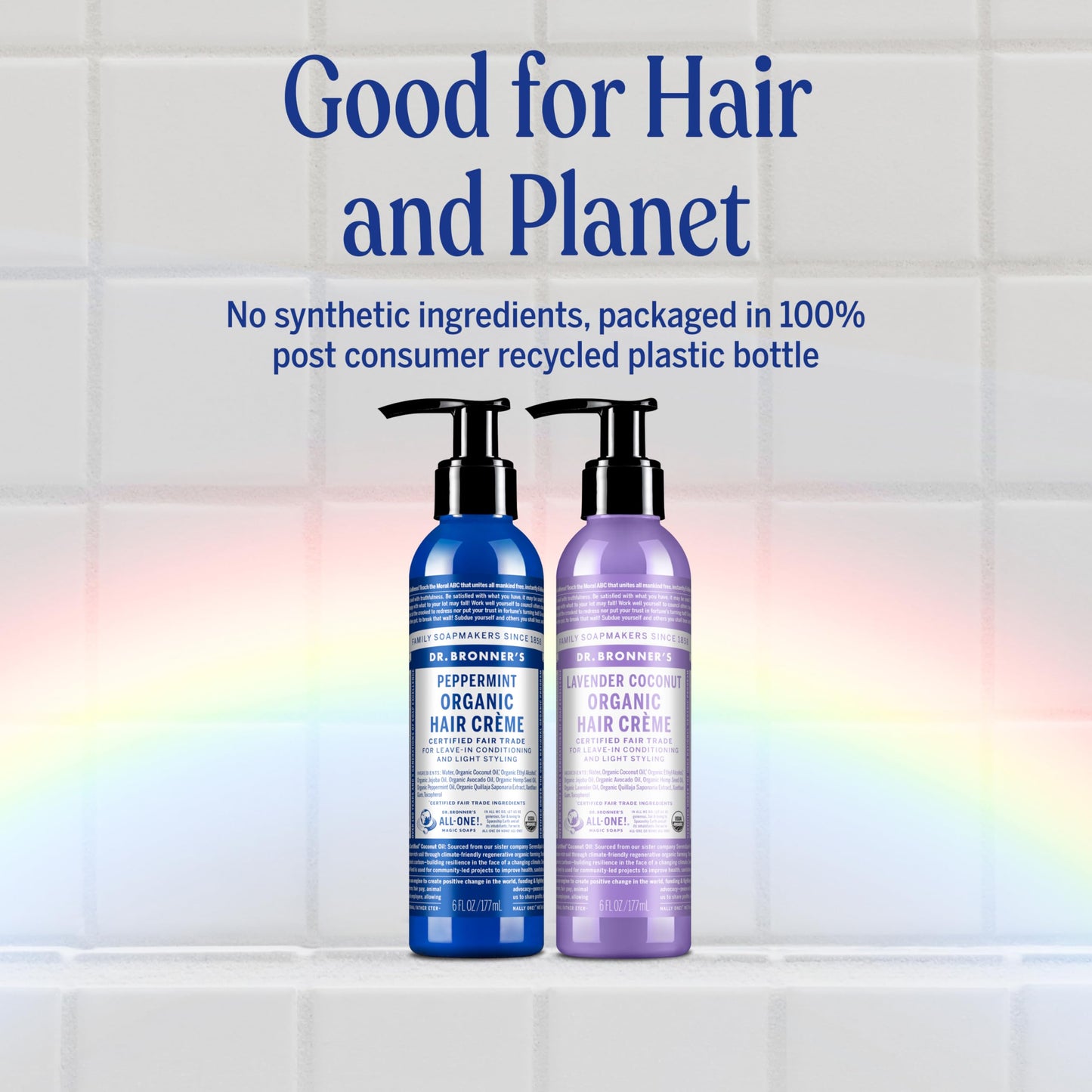 Dr. Bronner's Organic Hair Crème Leave-In Conditioner Styling Cream Anti Frizz Hair Product for Women & Men Hair Cream USDA Organic, Cruelty Free - 6oz 1-Pack