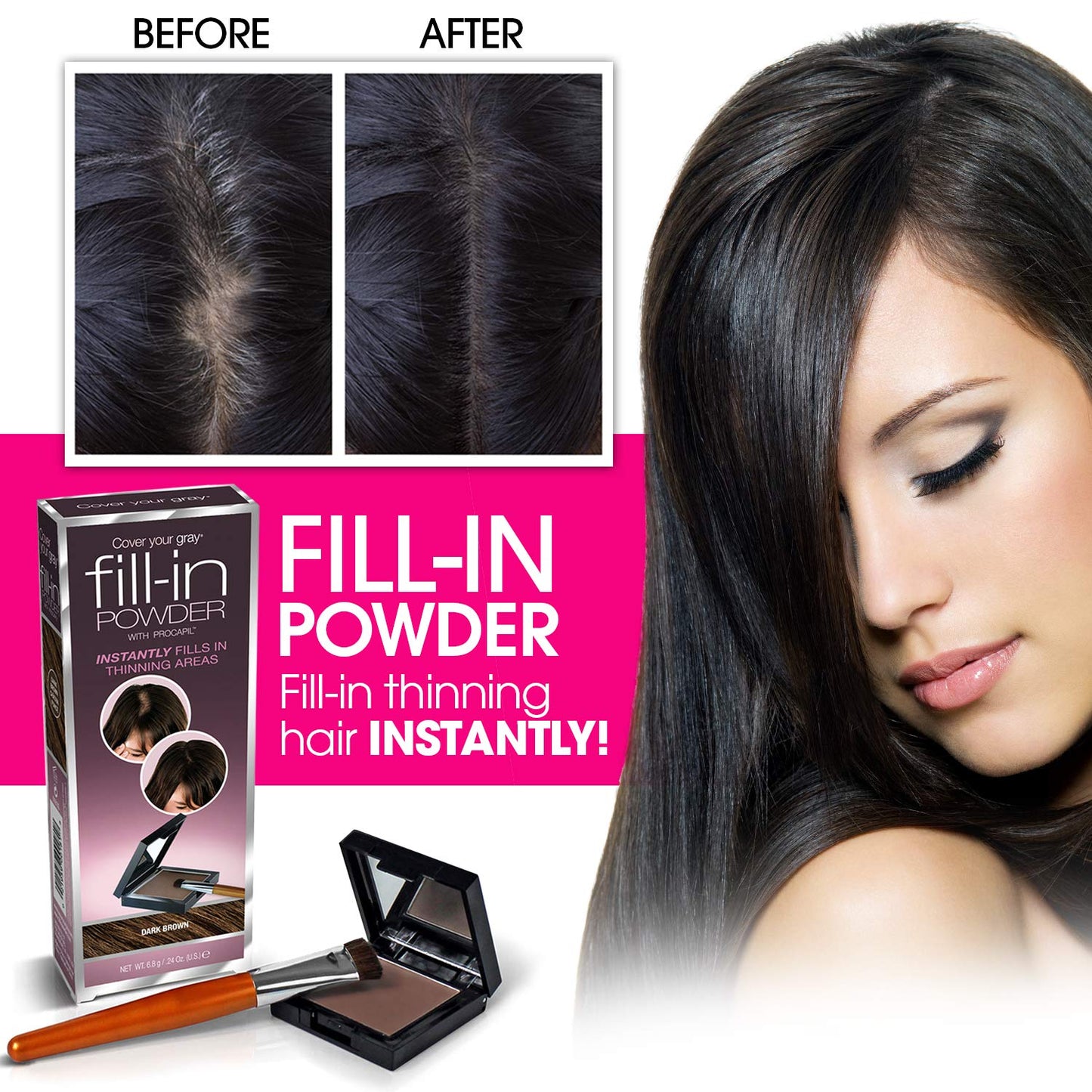 Cover Your Gray Hair Color Touch-Up Stick - Medium Brown (3-Pack)
