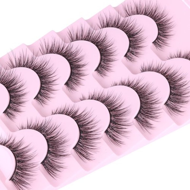 Lashes Wispy Natural False Eyelashes Mink Lashes 7 Pairs Cat Eye Lashes 3D Soft Lightweight Lashes Reusable Strip Lashes by EYDEVRO