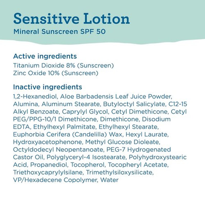 Blue Lizard SENSITIVE Mineral Sunscreen with Zinc Oxide, SPF 50+, Water Resistant, UVA/UVB Protection with Smart Cap Technology - Fragrance Free, 3 oz. Tube