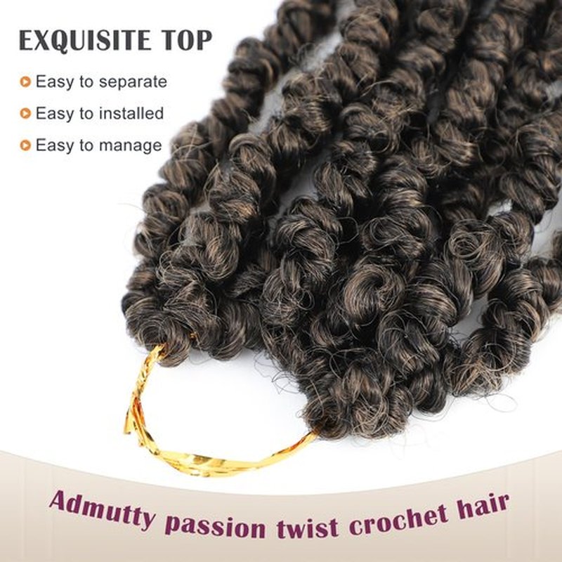 Passion Twist Crochet Hair,Passion Twist Hair 12 Inch,2 Packs Pretwisted Passion Twist Hair,Short Passion Twist Crochet Braids,Pre Looped Crochet Hair for Black Women(1B/27)