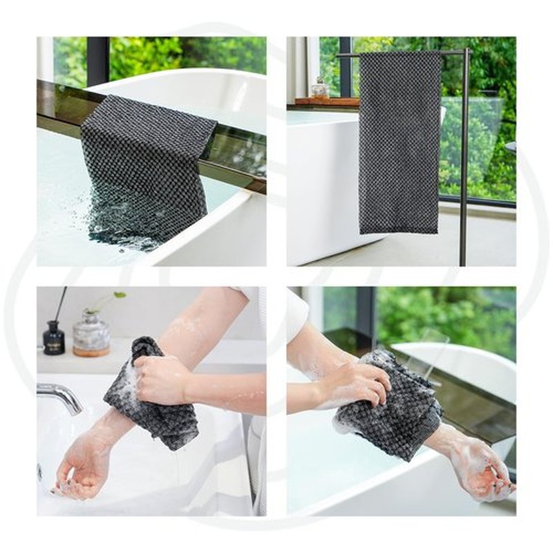 Yiclick Exfoliating African Net Sponge 1PC - Exfoliating Body Scrubber Exfoliator, Exfoliating Washcloth Towel, Exfoliate Rags Wash Cloth Loofah Sponge for Body Scrub, Back Scrubber (Grid)