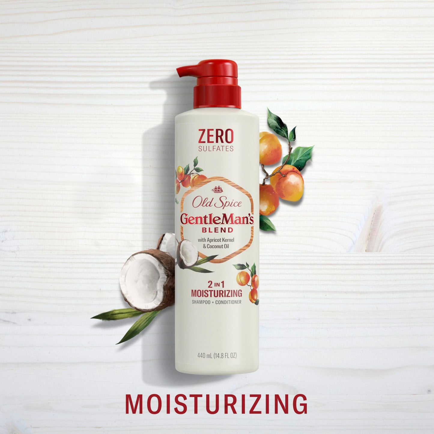 Old Spice Gentleman’s Blend with Apricot Kernel & Coconut Oil, 2-in-1 Moisturizing Shampoo and Conditioner, 14.8 fl oz