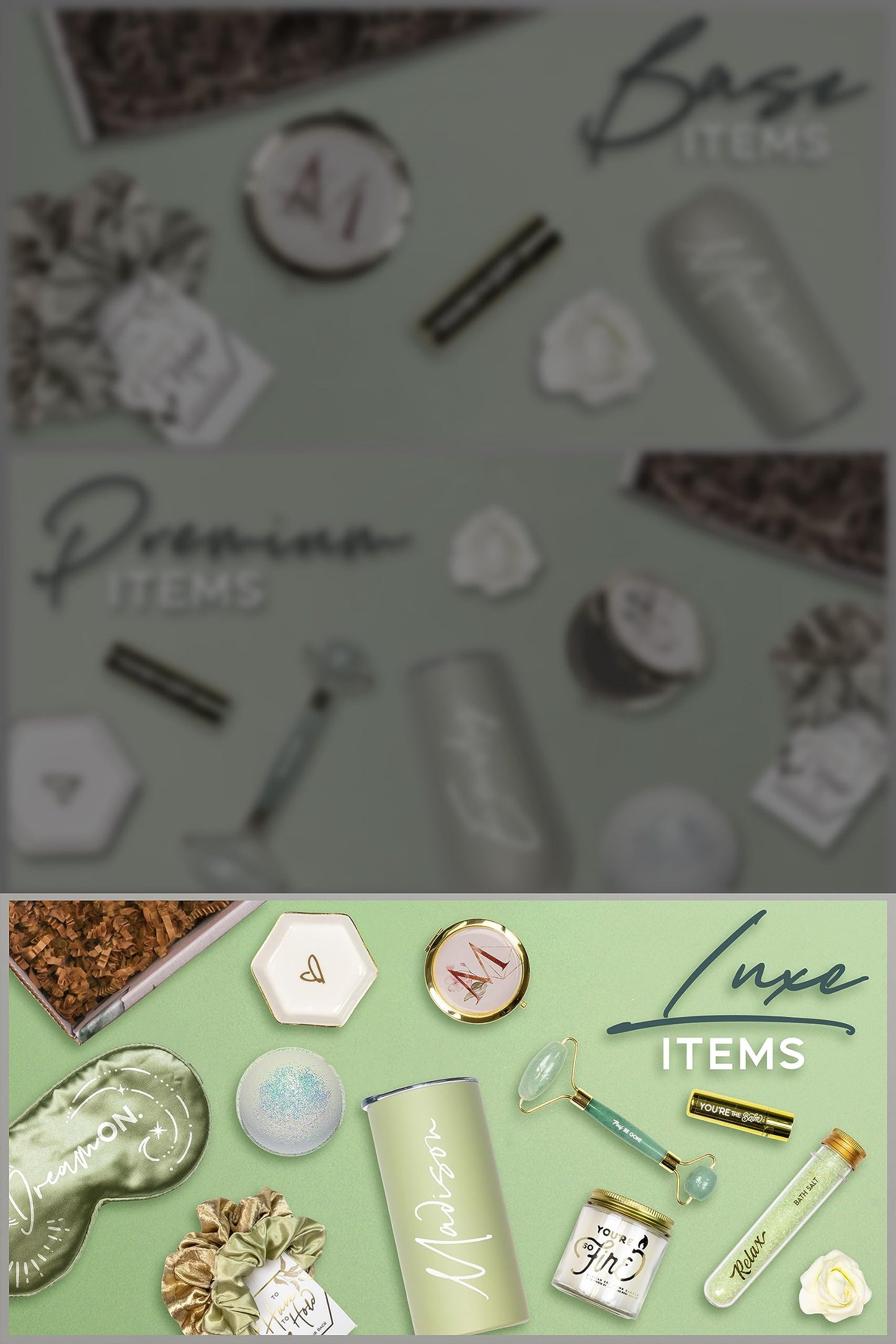 Sincerely, Me Personalized Bridesmaid Proposal Gift with Sage Luxe Bath Spa Set for Green Bridesmaid Gifts (PB1)