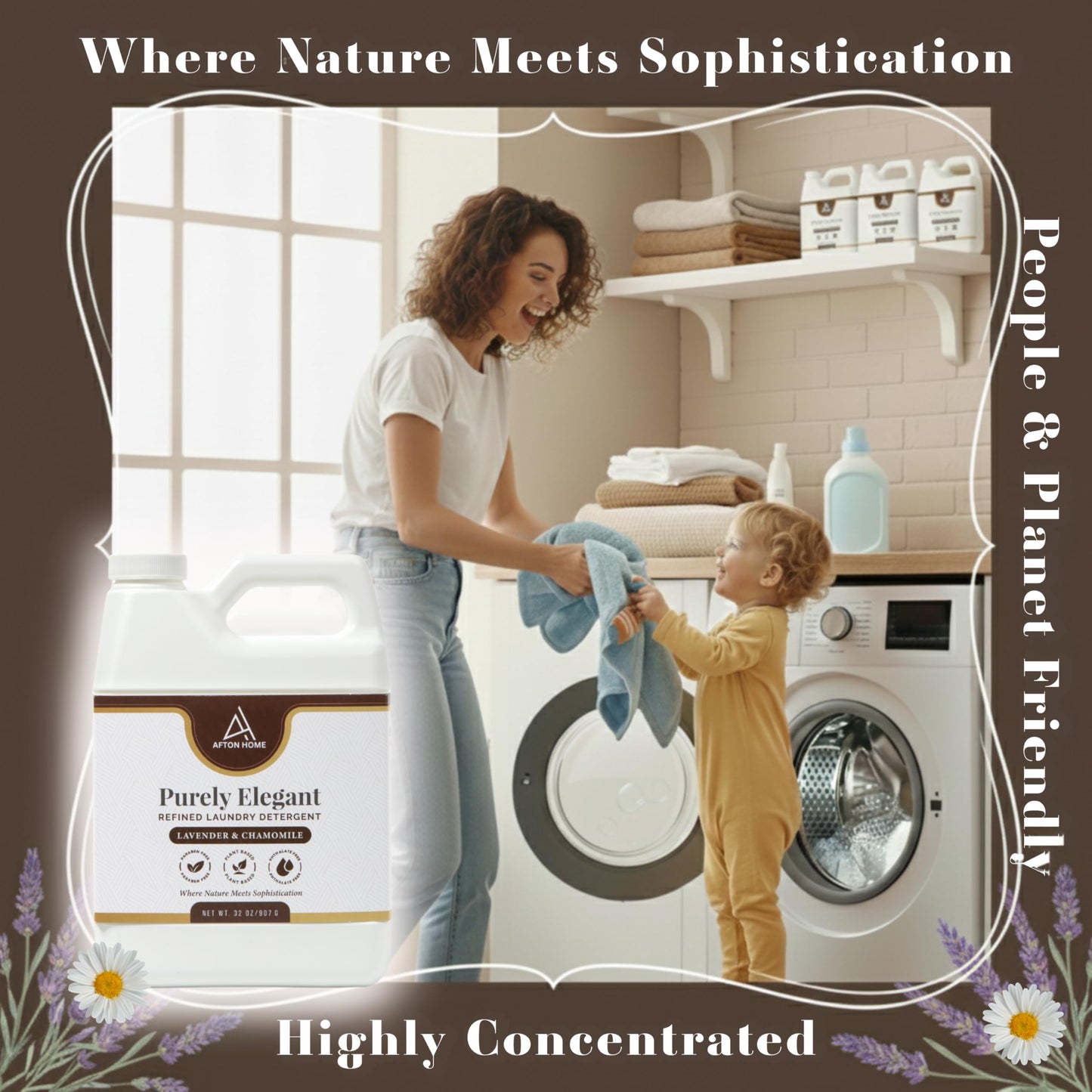Luxury Laundry Detergent Liquid Soap Sampler 3 Pack by Purely Elegant, 4oz Travel Size Variety Set, Lavender & Chamomile, Amber & Moss, My Happy Place, Plant Based Biodegradable Sensitive Safe