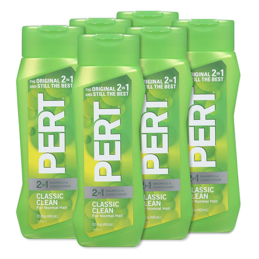 PERT 2-in-1 Classic Clean Shampoo and Conditioner 13.5oz (6 Pack)