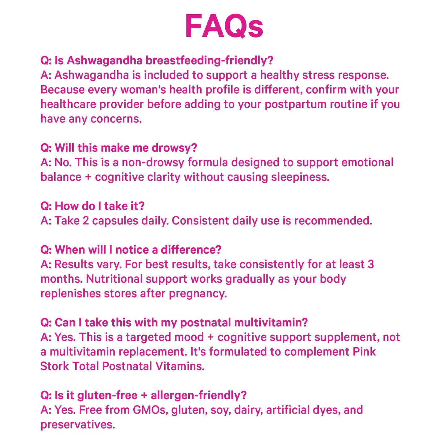 Pink Stork Postpartum Mood Support, 30-Day Supply