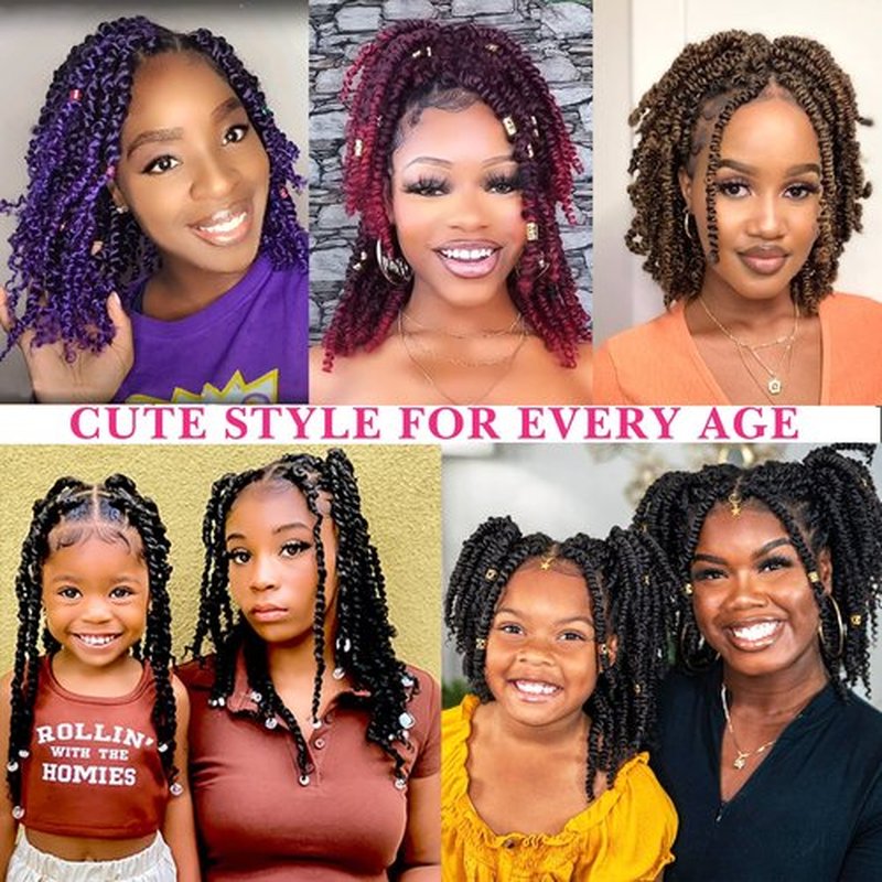 Passion Twist Hair 12 Inch 8 Packs, Pre Twisted Passion Twist Crochet Hair For Black Women, Pre Looped Passion Twist Curly Crochet Hair, Short Crochet Passion Twist Hair (12 Inch (Pack of 8), T350#)