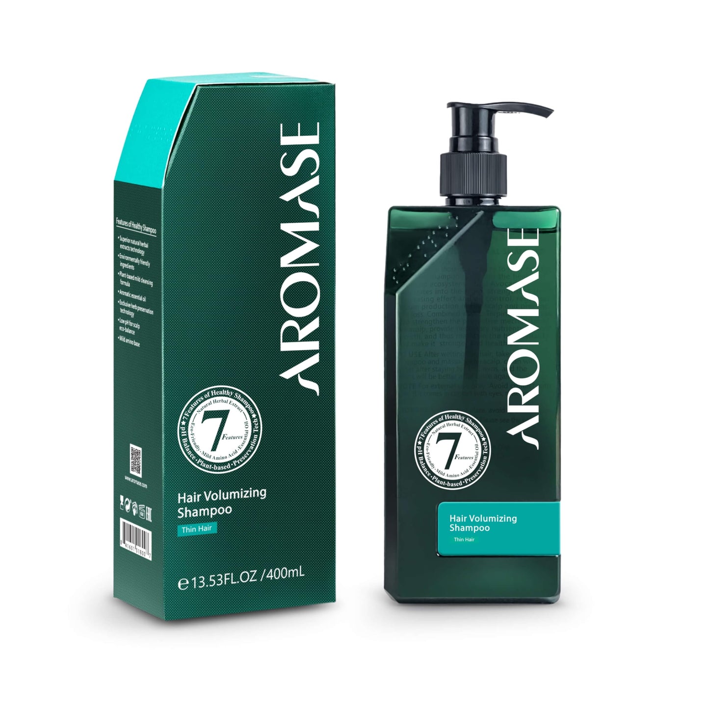 Aromase Hair Volumizing Shampoo - Clarifying Shampoo - Boost Hair Volume, Balance Scalp Oil, Soothe Itchiness - No Parabens, SLS, or Silicone - 14 oz