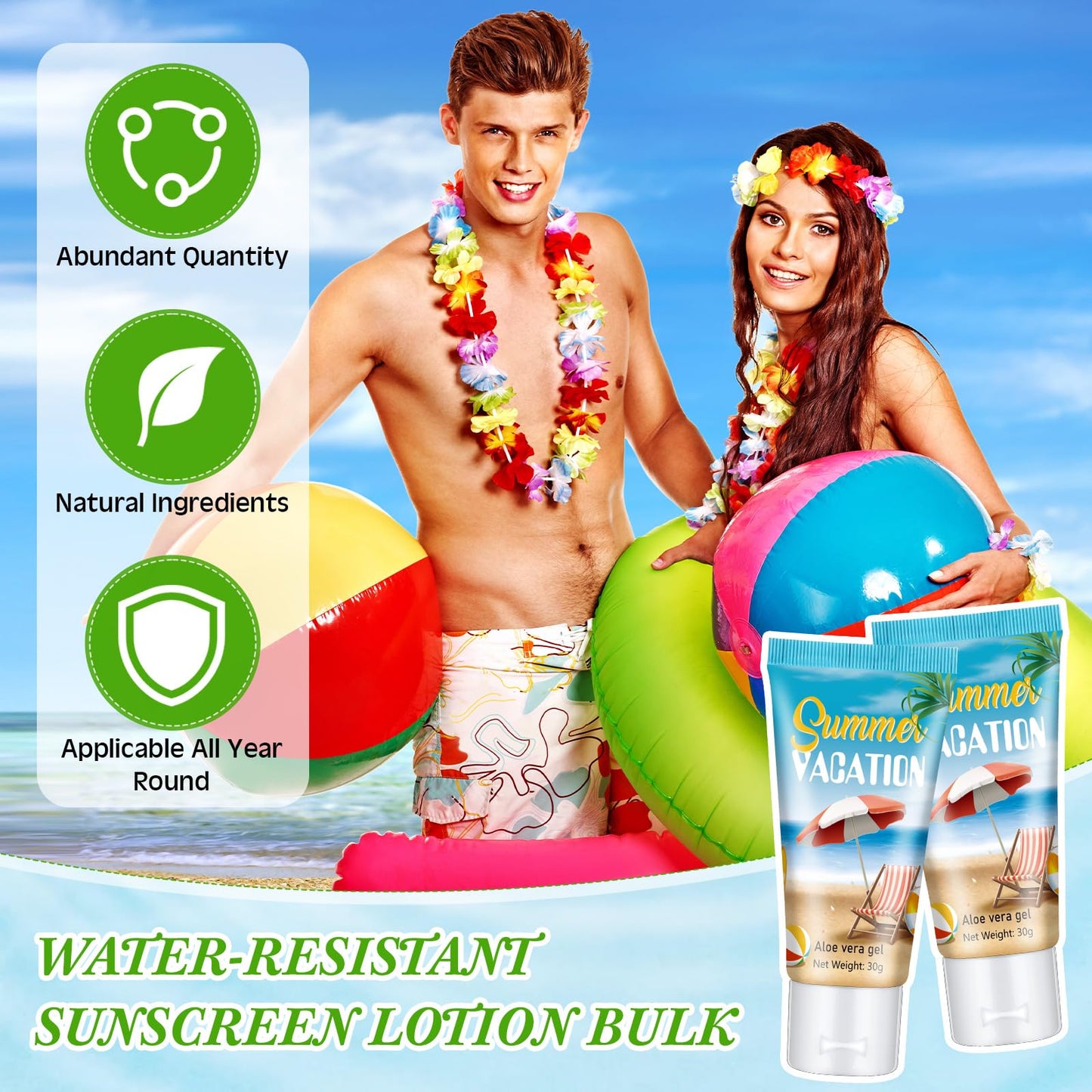 Dansib 6 Pcs Mini Aloe Vera Gel Bulk for Summer Vacation Party 1oz Travel Size Soothing Moisture Aloe Gel Bulk for Thank You Gifts Summer Party Supplies