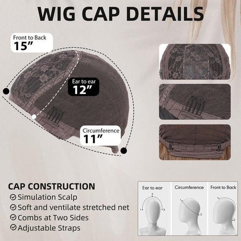 MeaYOO Red Bob Wig with Bangs for Women, Short Red Bob Wavy Wigs Shoulder Length Curly Synthetic Wig for Girls Natural Looking Heat Resistant 14 Inch Wig for Daily Party Use Colourful Cosplay Wigs