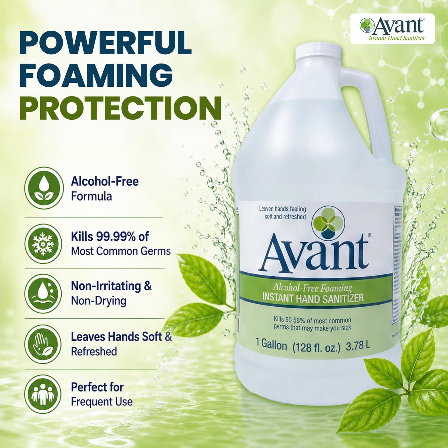 Avant® Alcohol-Free Foaming Hand Sanitizer, 1 Gallon refill