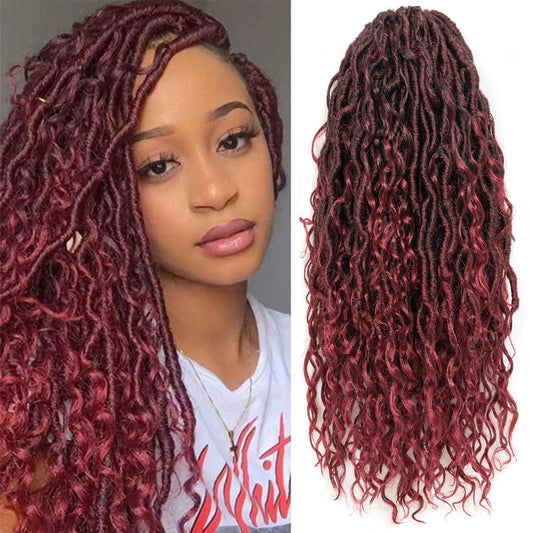 Goddess Locs Crochet Hair 14 Inch 8 Packs Faux Locs Crochet Hair For Black Women Crochet Hair Pre Looped Crochet Faux Locs With Curly Ends River Locs Crochet Hair(14 Inch, 1B/BUG)