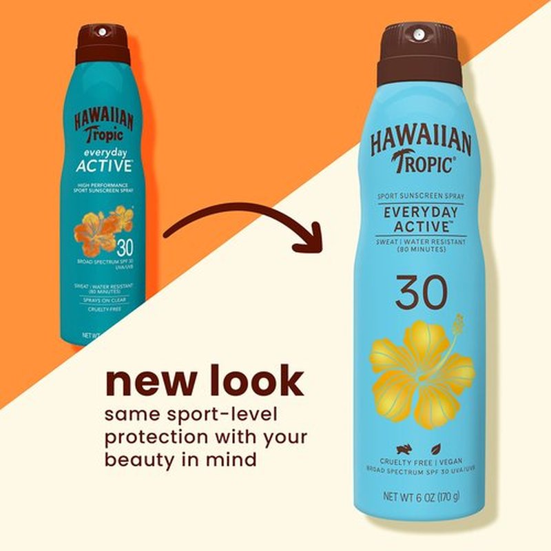 Hawaiian Tropic Everyday Active Spray Sunscreen SPF 50 & SPF 30 Twin Packs, 6oz Clear Continuous Sunscreens
