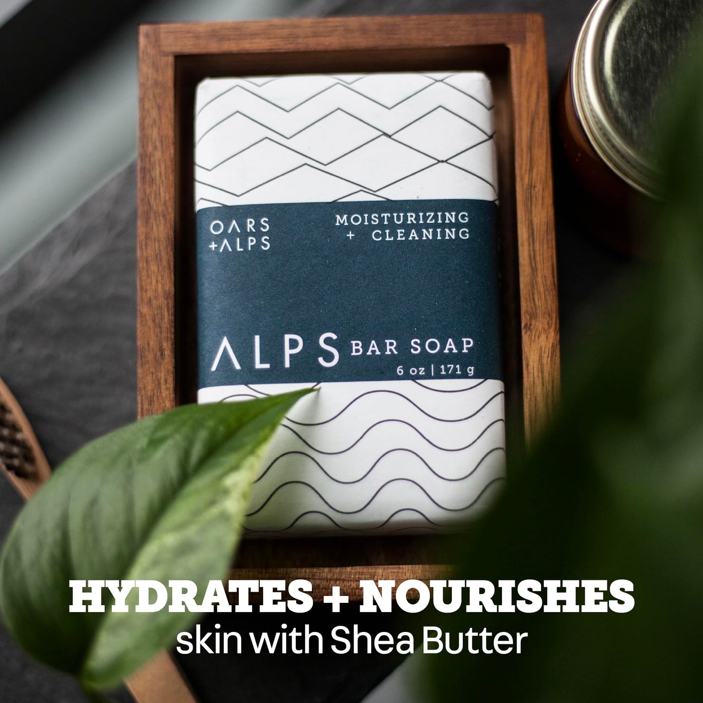 Oars + Alps Exfoliating & Moisturizing Bar Soap for Men, Deep Cleaning Soap, Clean Ingredients, All Skin Types, Shea Butter, Jojoba Oil, 1pk