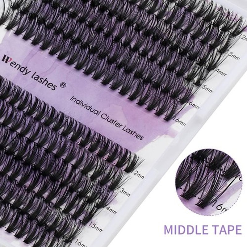 Lash Clusters Individual Cluster Lashes 40/50D DIY Lashes 12-16mm Mixed Length C/D Curl Thin Band Cluster Lashes Matte Black Eyelashes Resuable Soft Cluster Eyelashes(40/50D-C,12-16mm Mixed)