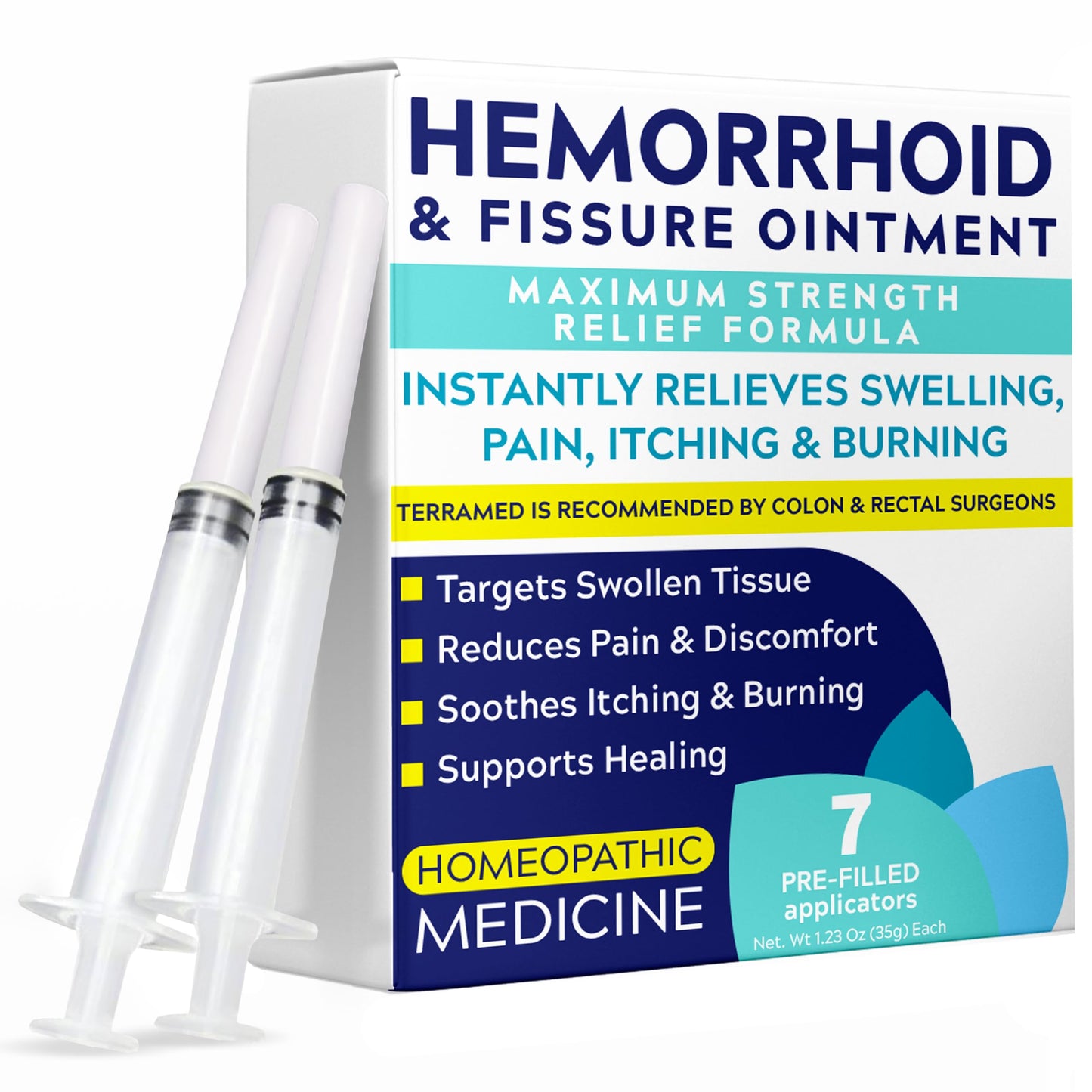 Hemorrhoid Ointment | Hemorrhoid Treatment | Hemorrhoid & Fissure Ointment | 7 Pre-Filled Applicators | Fast & Effective Relief | Reduces Swelling, Itching & Discomfort | Advanced Formula