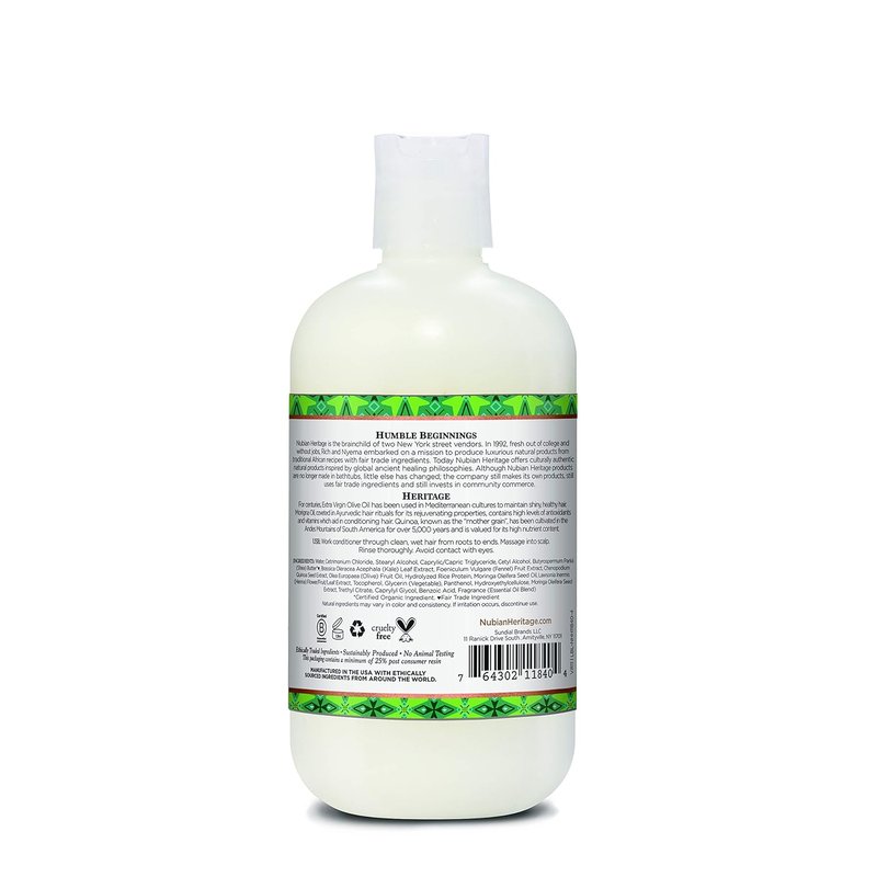 Nubian Heritage Olive Oil Conditioner for Dry Hair - Nourishing & Hydrating 12 oz