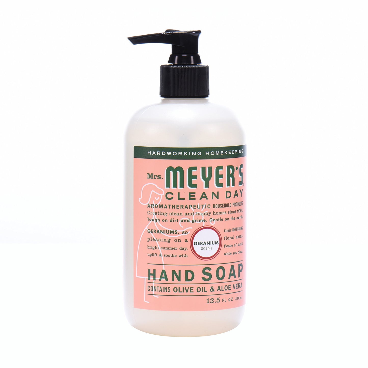 MRS. MEYER'S CLEAN DAY Hand Soap, Made with Essential Oils, Geranium, 12.5 fl. oz - Pack of 6
