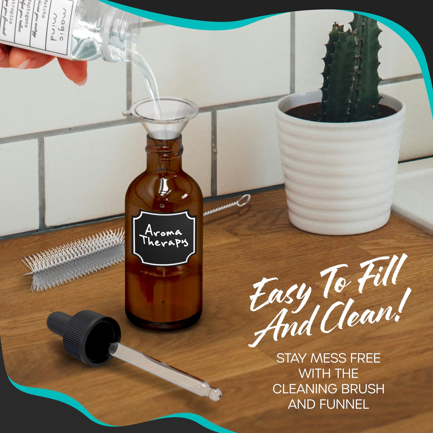 Nevlers 4 Oz Amber Glass Dropper Bottle 48 Pack Set