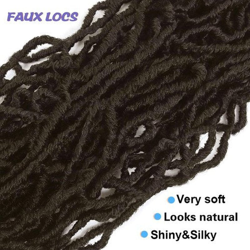 Faux Locs Crochet Hair 18 Inch 6 Packs Soft Locs Crochet Hair for Black Women New Crochet Braids Locs for Butterfly Locs Pre Looped Curly Wavy Braiding Hair Extensions (4#, 18 Inch)