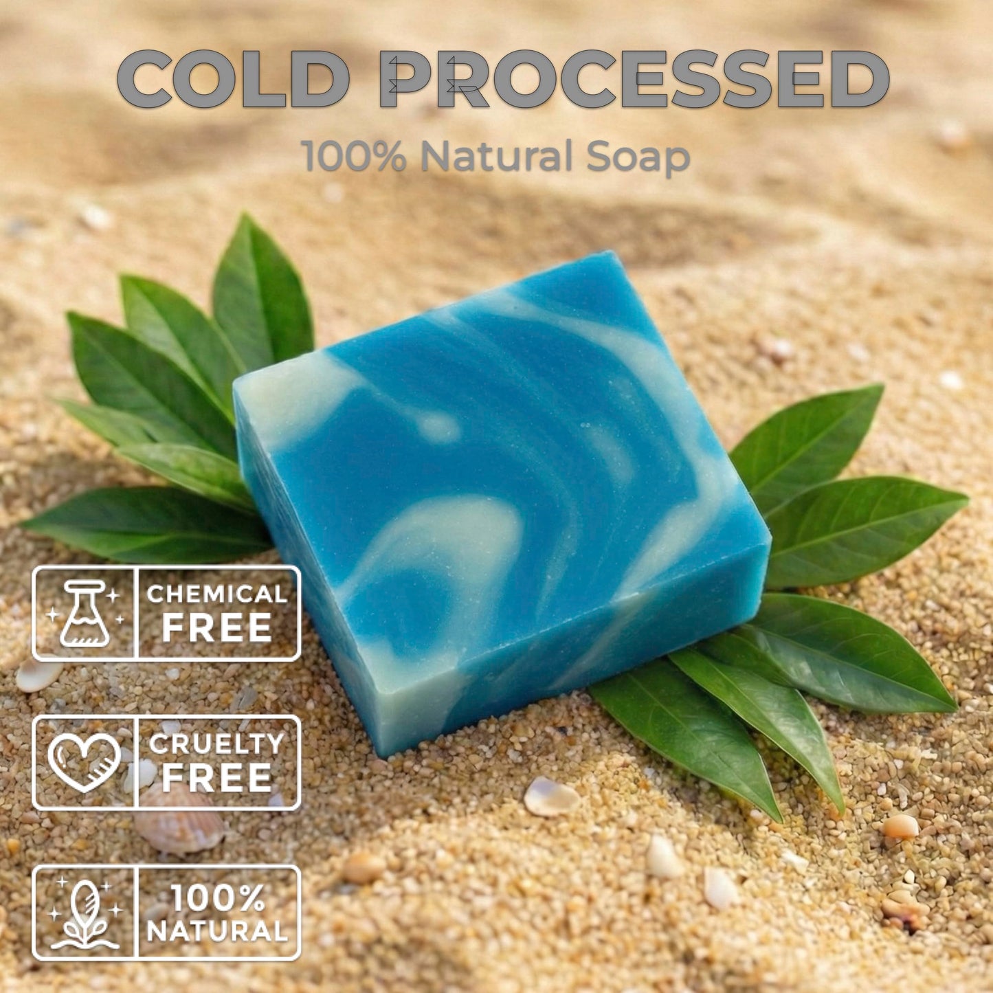 Mr. Tropical Naturals Cool Water Bar Soap for Men | 5 oz Single Bar | Cold Process | Artisan Soap