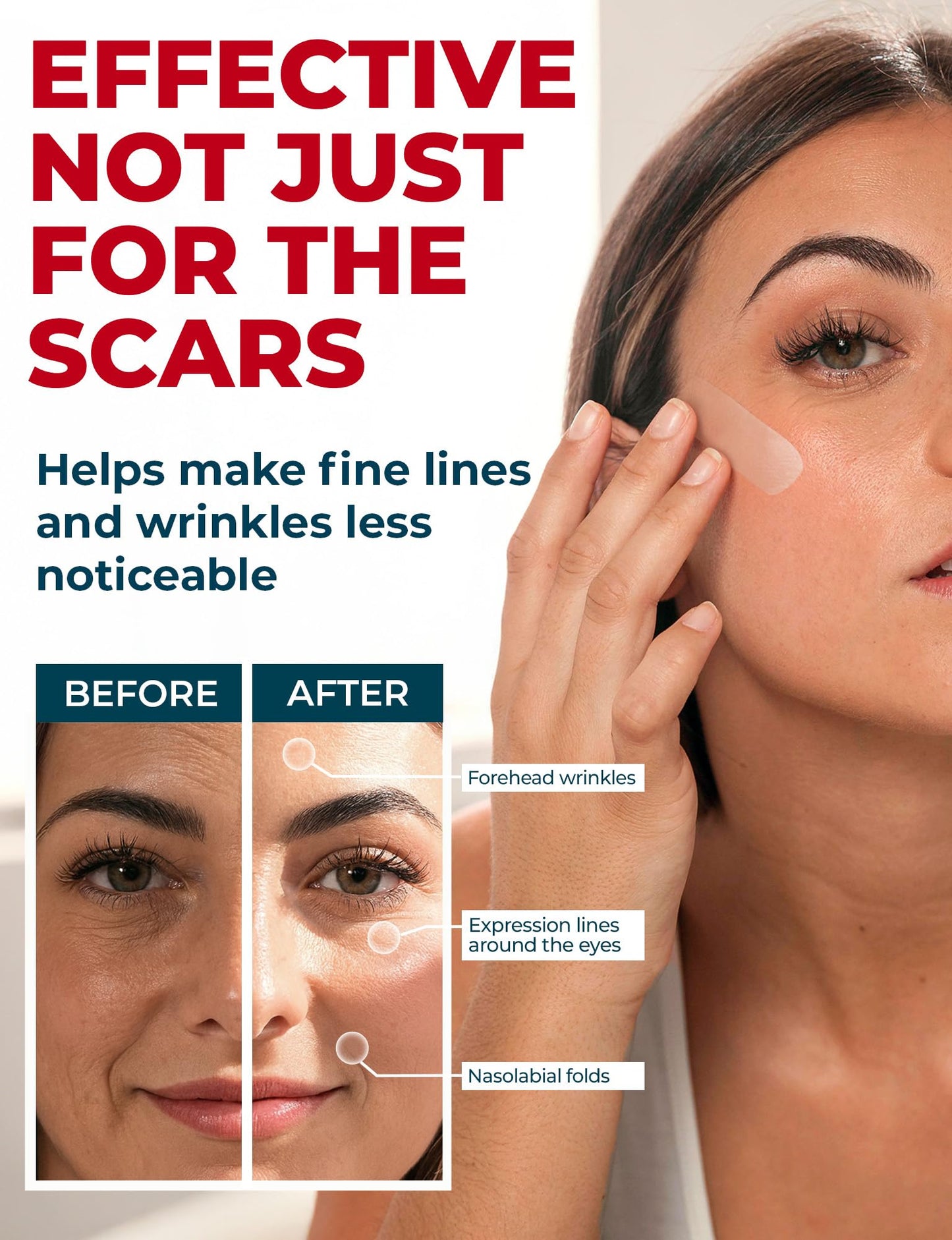 Medical Grade Silicone Scar Tape - 1.6”x70” - Effective Removal of Surgical, Keloid, C-Section, Tummy Tuck, Hypertrophic and Acne Scars - Easy to Use Treatment - Reusable Silicone Scar Sheets