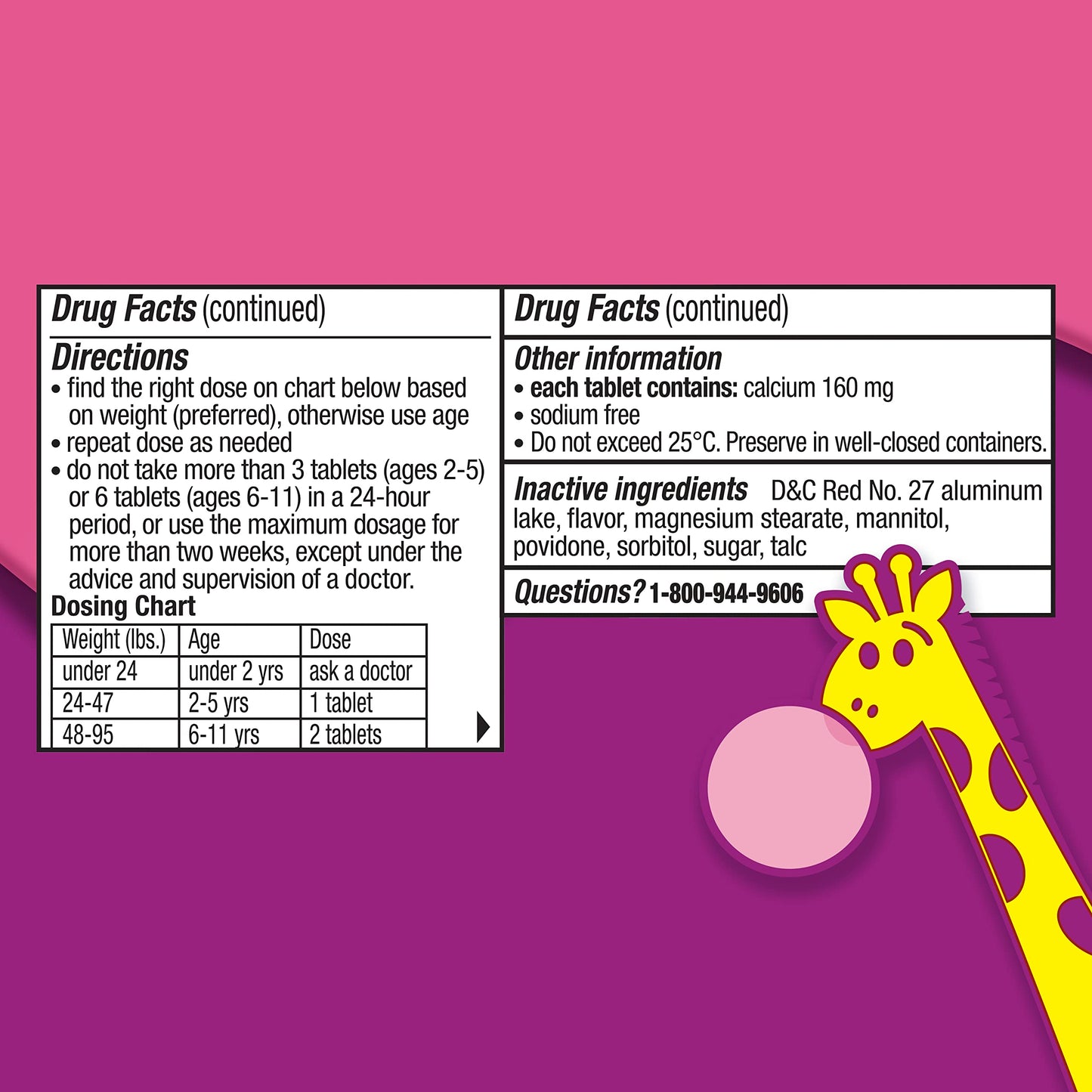 Pepto Kids Bubblegum Antacid Tablets Chewable, Upset Stomach Relief for Kids, Heartburn Relief, Acid Indigestion and Sour Stomach Relief, 72 Chewable Tablets (3x24 ct)