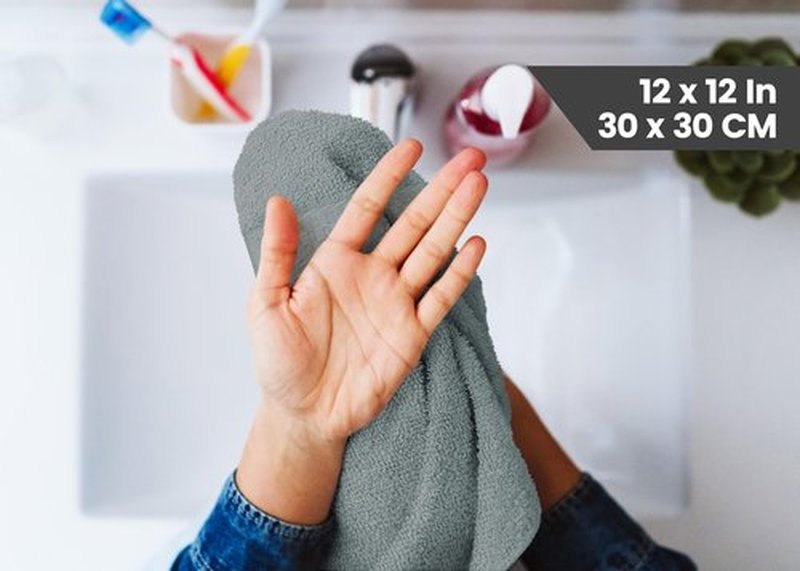 Utopia Towels [12 Pack Premium Wash Cloths Set (12 x 12 Inches) 100% Cotton Ring Spun, Highly Absorbent and Soft Feel Essential Washcloths for Bathroom, Spa, Gym, and Face Towel (Cool Grey)