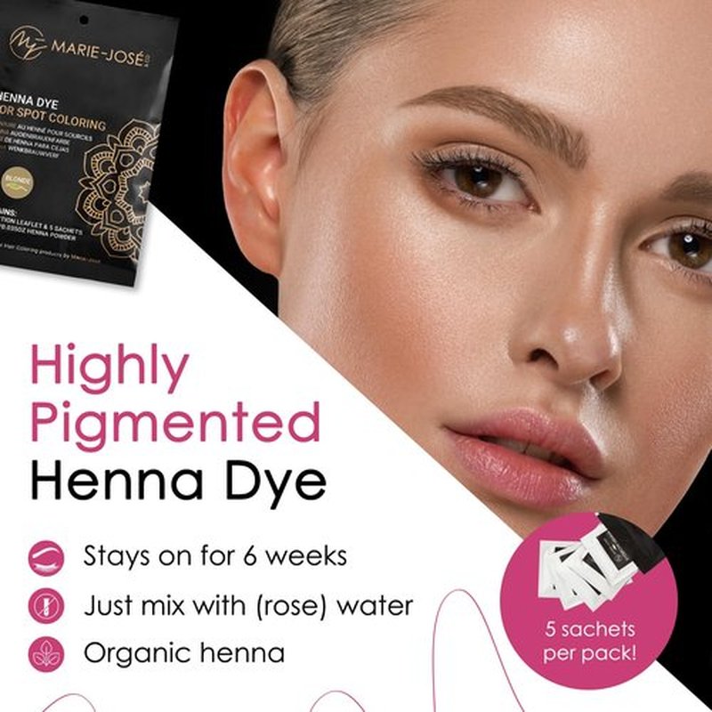 Marie-José & Co Henna Dye Set - Professional Henna Tint for Spot Coloring - Good for 50 Applications (Blond)