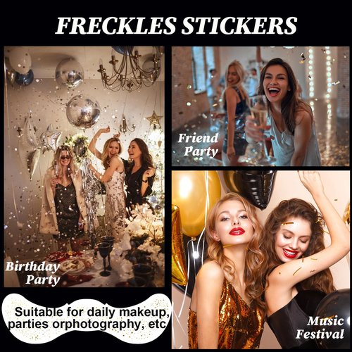Gpsuootd Makeup Patches,8pcs Gold Sparkle Freckles,Face Makeup Patches,Glitter Freckles Face Tattoo (8PCS Gold Glitter Freckles-003)