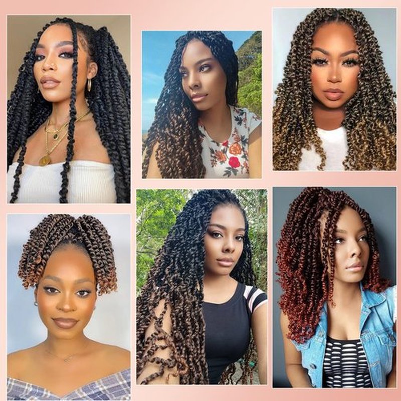 12 Inch Passion Twist Crochet Hair 1B# 8 Packs Passion Twist Crochet Hair Pre looped Natural Balck Water Wave Hair Pre Twisted Crochet Hair for Women