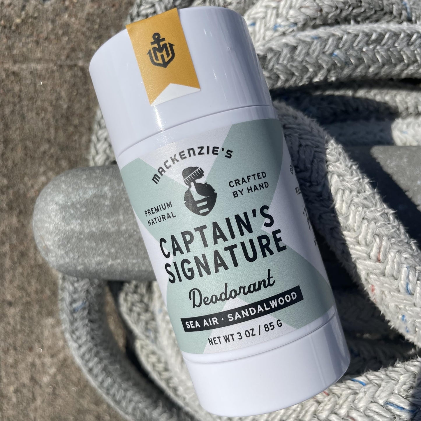 MacKenzie's Captain's Signature Deodorant - Gifts for Fisherman - Gifts for Men - Aluminum Free - Natural Deodorant - Sea Air & Sandalwood Scented - 3 OZ