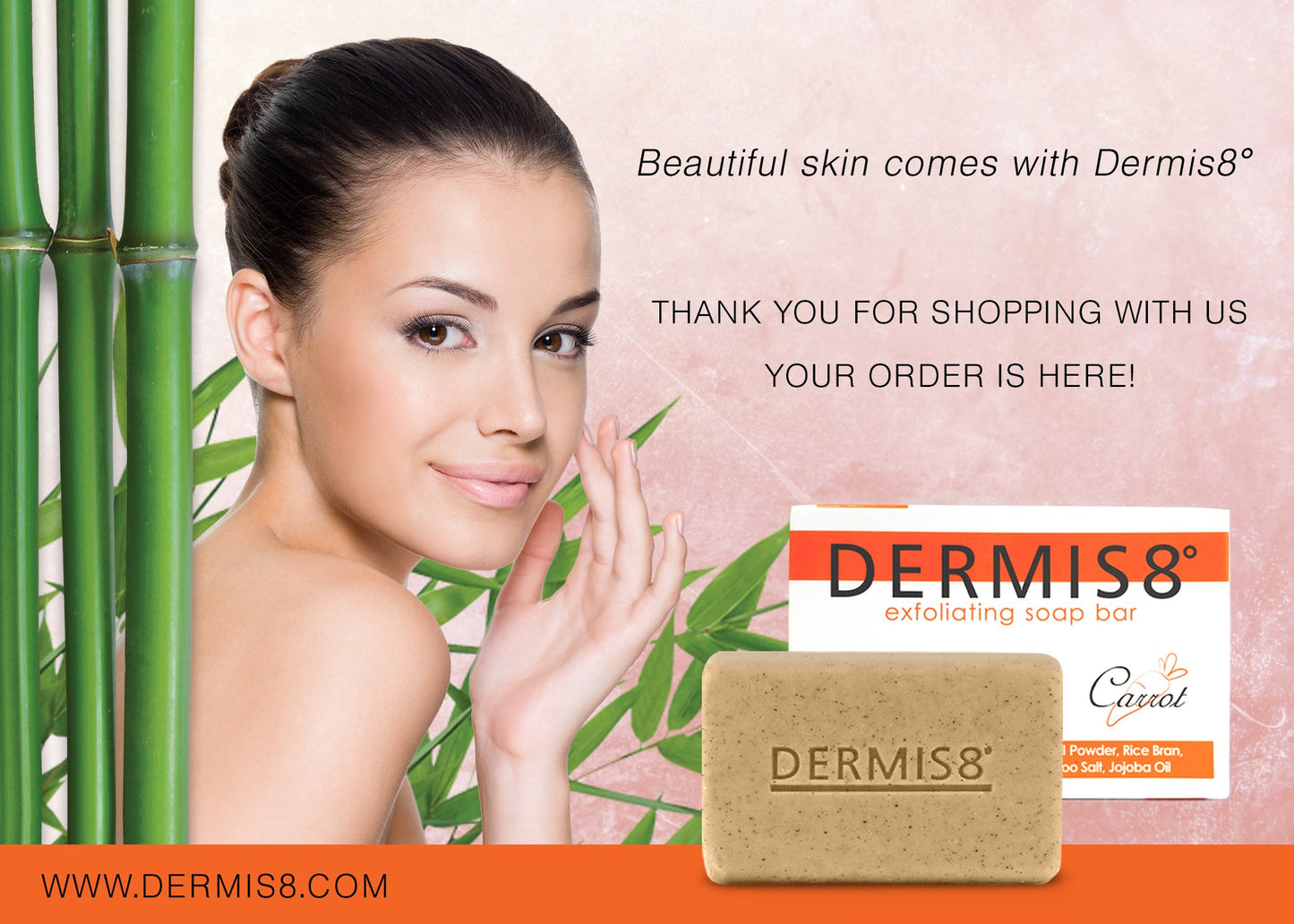 Dermis8° Dermis 8 Exfoliating Beauty Bar Soap with Carrot & Camellia Oil, 200gr