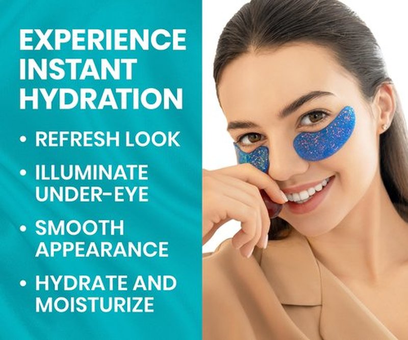 Under Eye Patches for Dark Circles and Puffy Eyes (30 Pairs), Marine Collagen Eye Mask for Puffiness with Vitamin C, Hyaluronic Acid, and Pearl Extract, Eye Gel Pads for Dark Circles and Puffiness