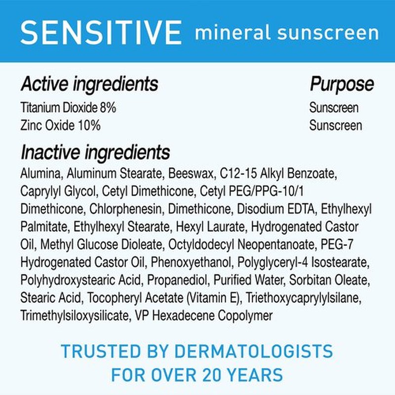 BLUE LIZARD Sensitive Mineral Sunscreen with Zinc Oxide 50+ Water Resistant UVAUVB Protection with Smart Cap Technology Fragrance Free, Sensitve, SPF 50 - - Tube, Unscented, 5 Fl Oz (Pack of 2)