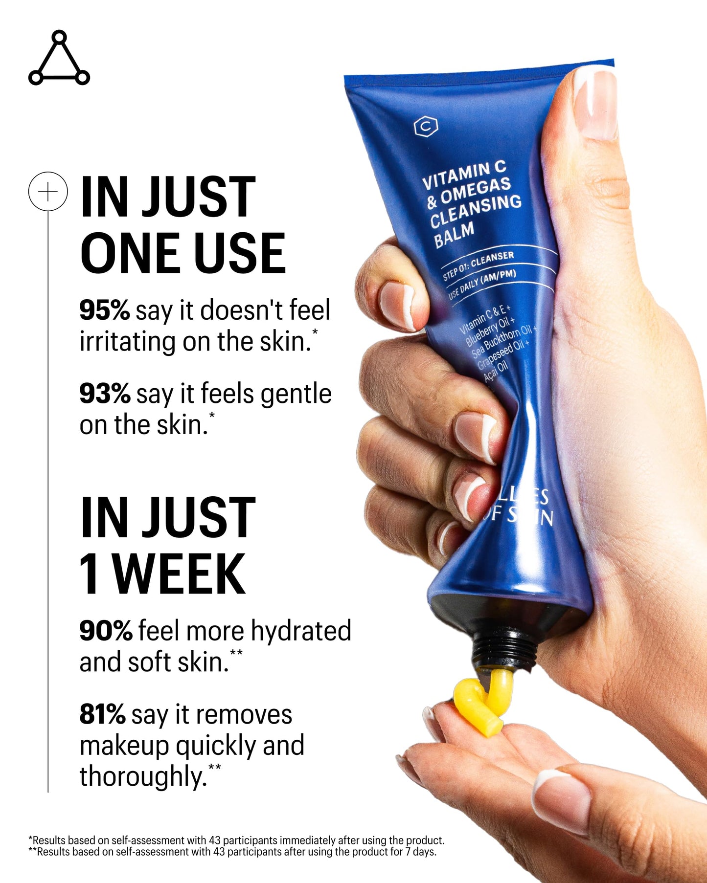 Allies of Skin Vitamin C & Omegas Cleansing Balm | Daily Makeup Remover to Dissolve Waterproof Mascara and SPF | Ophthalmologically Tested for Sensitive Eyes & Skin (3.4 Fl oz)