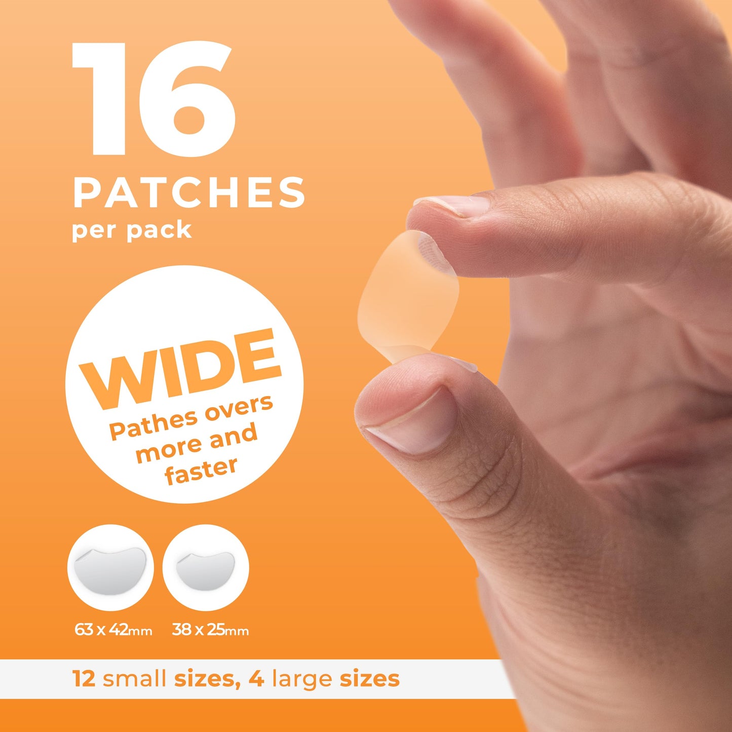 PatchRx Chin Pimple Patches (12 Pack), Chin Acne with Large Hydrocolloid Acne Patches For Blemishes on Chin, Cheek, Forehead