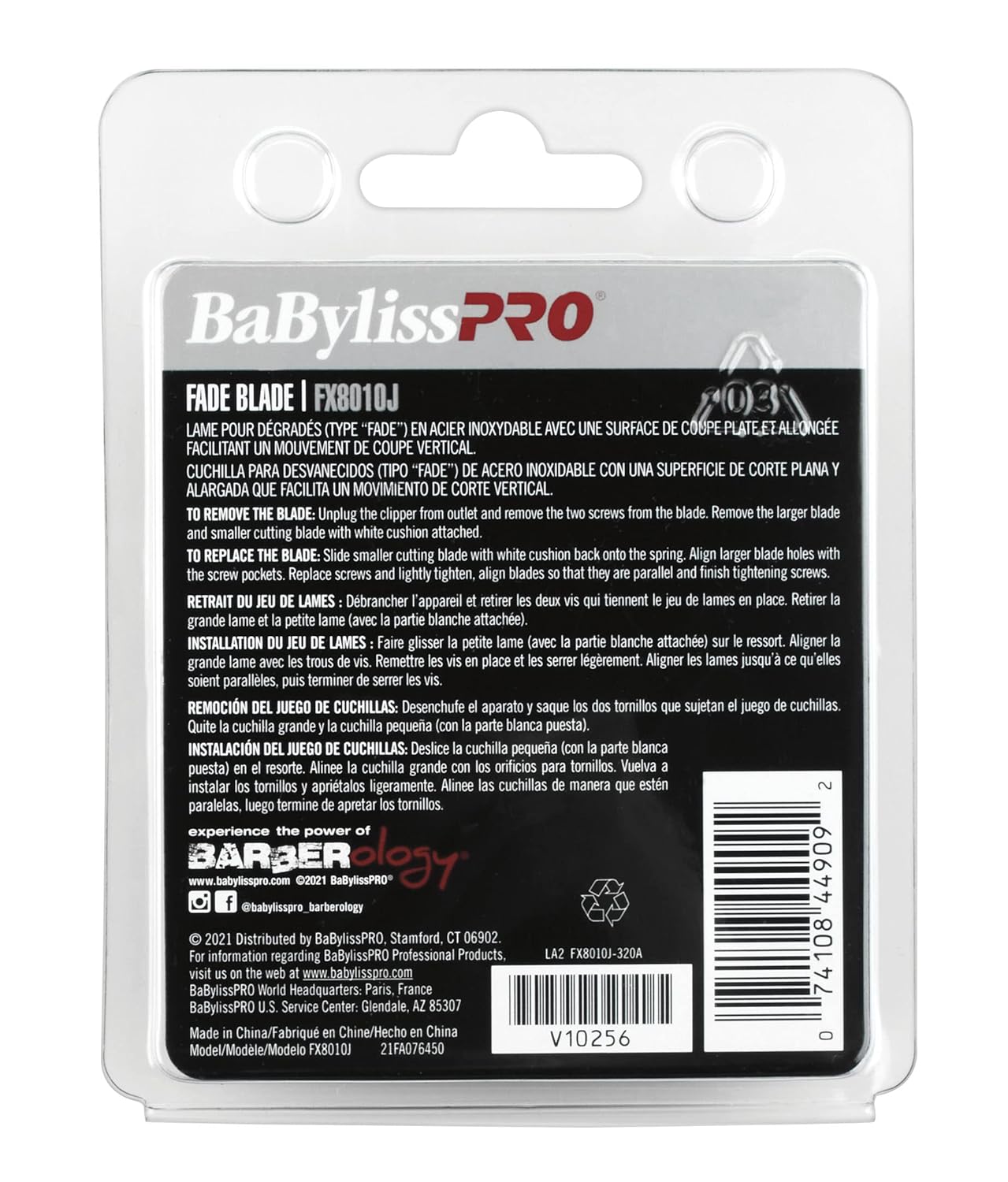 BaBylissPRO Replacement Fade Clipper Blades for FX870, FX825, FX673 Clippers and most 2-hole blade systems