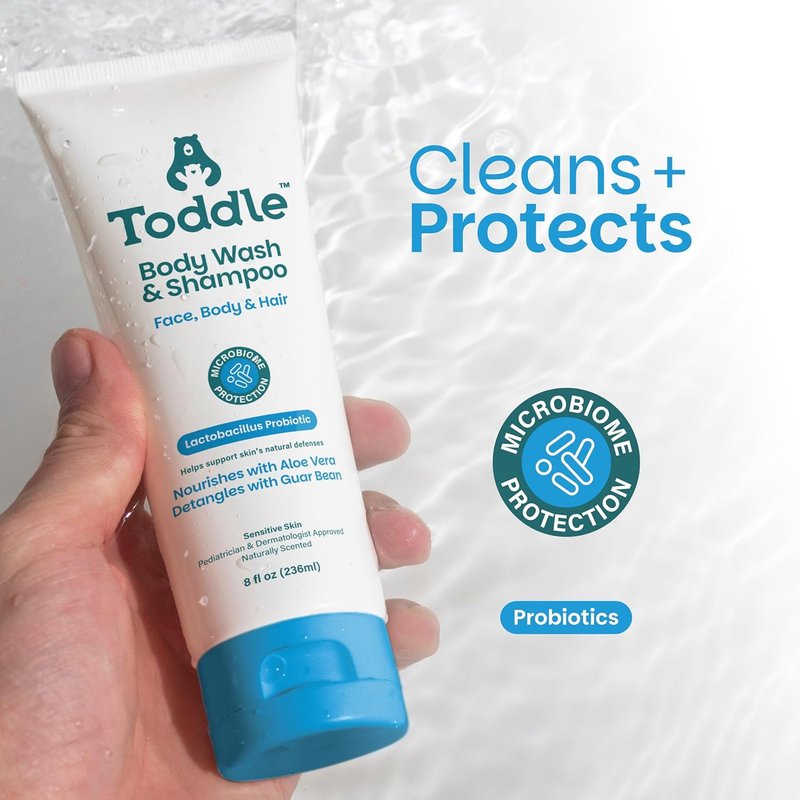Probiotic Baby Shampoo & Body Wash - Plant-Based, Fragrance-Free Formula for Sensitive Skin | 8 oz
