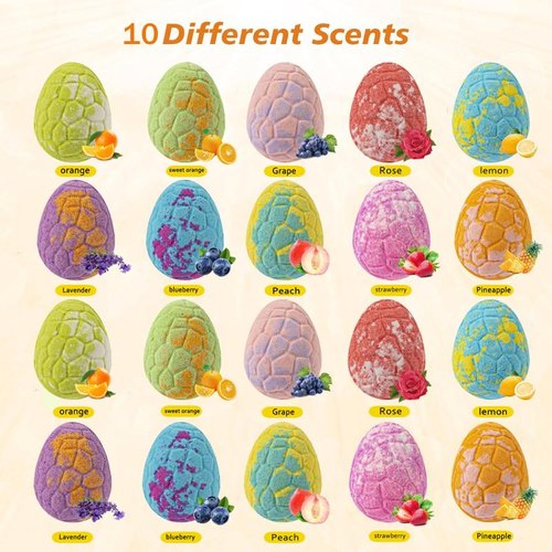 Kids Dinosaur Egg Bath Bomb - Easter Kids Bath Bomb with 25 Surprises Inside - Dinosaur Gifts for 3 4 5 6 7 and 8 Year Old Boys and Girls Kids Gifts - Perfect for Birthdays