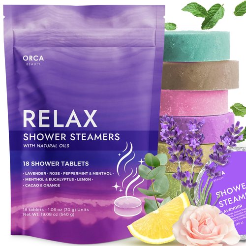 Shower Steamers Aromatherapy - Relaxation Gifts for Women, Shower Bombs, Unique Spa Gifts Shower Tablets, Shower Steamer Aromatherapy for Women & Men (Relax 18PC)