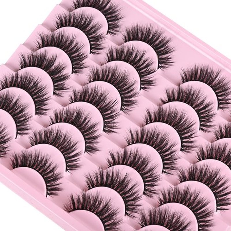 FARRED Lashes Natural Look Short Cat Eye Natural Lashes Fluffy Wispy False Eyelashes 14 Pairs Faux Mink Strip Eye Lashes Pack for Daily Makeup (F7 | 6-15mm)