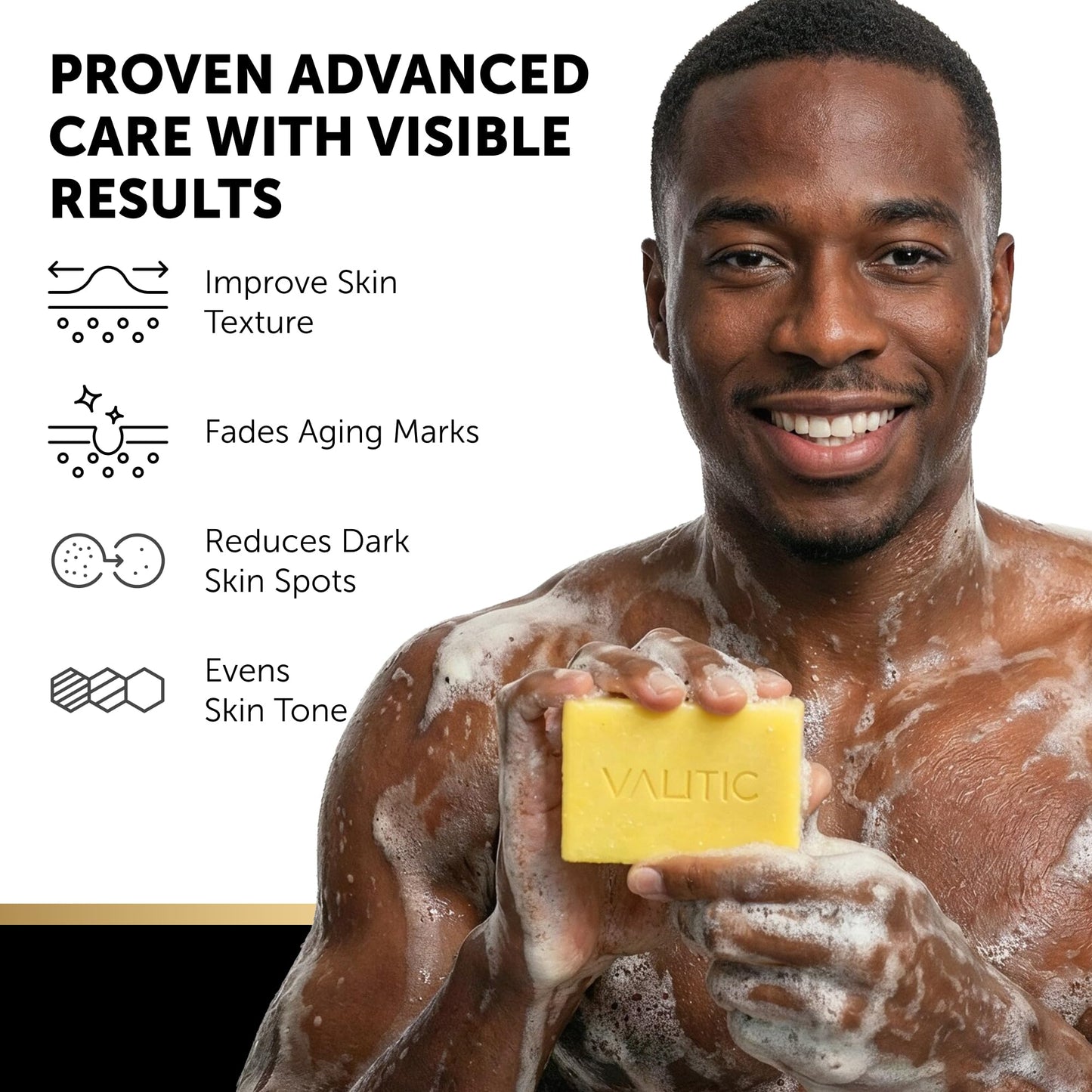 VALITIC Brightening Lemon & Turmeric Kojic Acid Soap with Vitamin C, Retinol, Collagen - Original Japanese Complex - with Hyaluronic Acid, Vitamin E, Shea Butter - Dark Spot Corrector 2 Pack & Holder