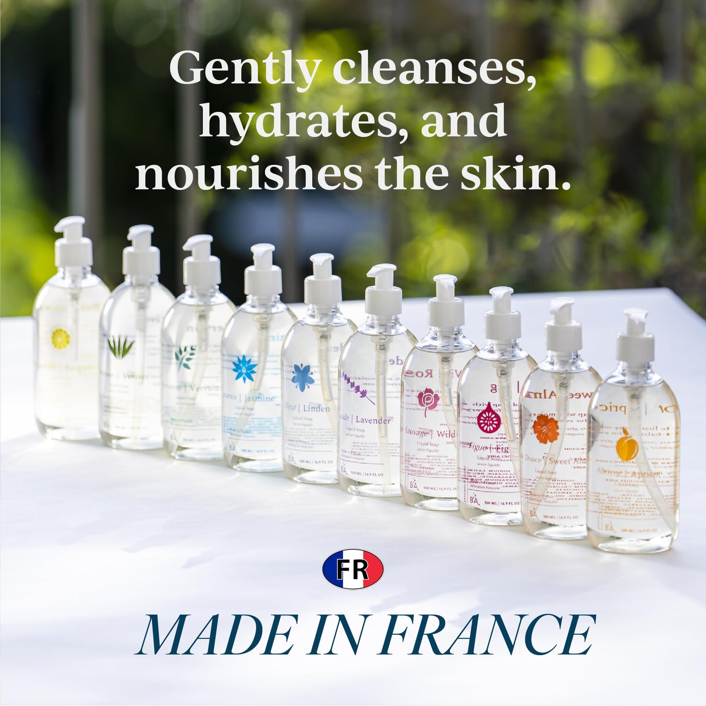 Provence Sante Natural Liquid Soap - Moisturizing Almond Oil Hand Soap with Light Citrus Bergamot Scent - Elegant Pump Dispenser for Kitchen & Bath (16.9 oz)