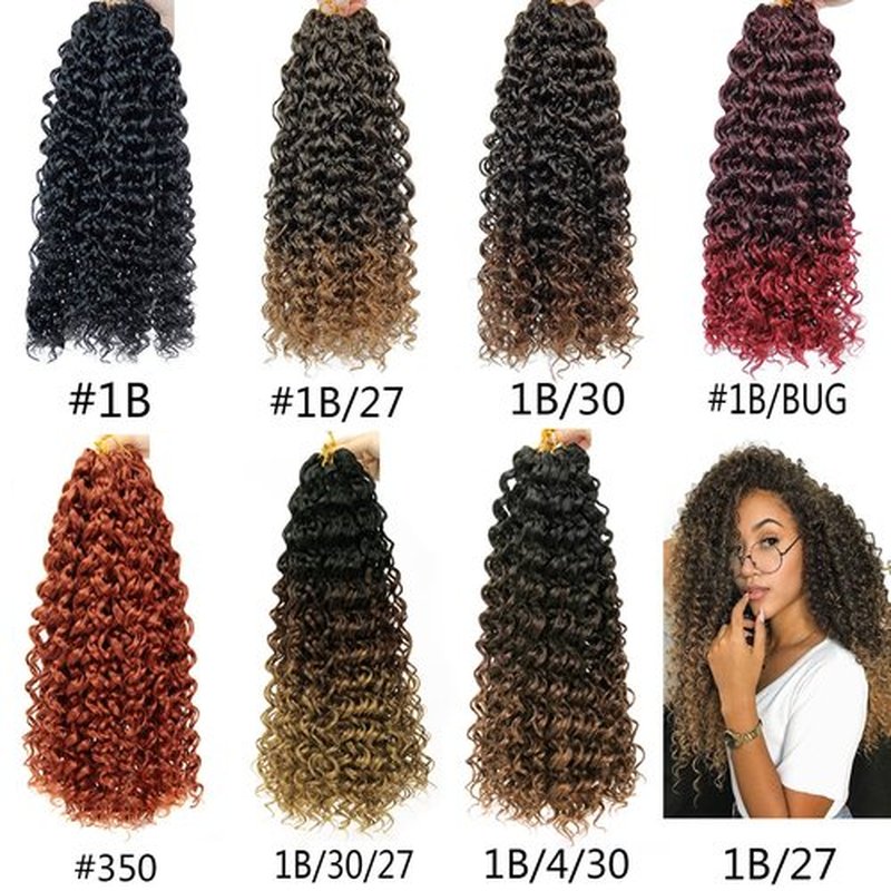 GoGo Curl Crochet hair 18inch Water Wave Crochet hair Synthetic Bohemian Crochet Braid Ginger Deep Wave Braiding hair Extensions (5Packs,#350)